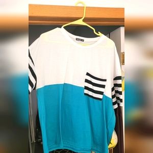 SHEIN colorblock T-Shirt with left chest pocket 3xl